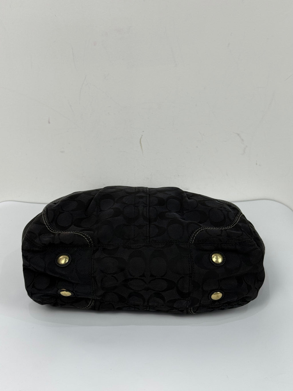 Vintage Coach Hampton Signature Tote Bag Black Coach Canvas HandBag 00s Y2K