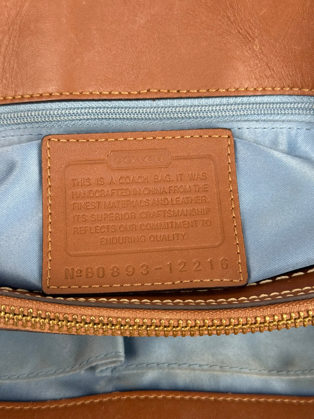 Vintage Coach Blue Denim Patchwork TurnLock HandBag Coach Y2K Leather Bag