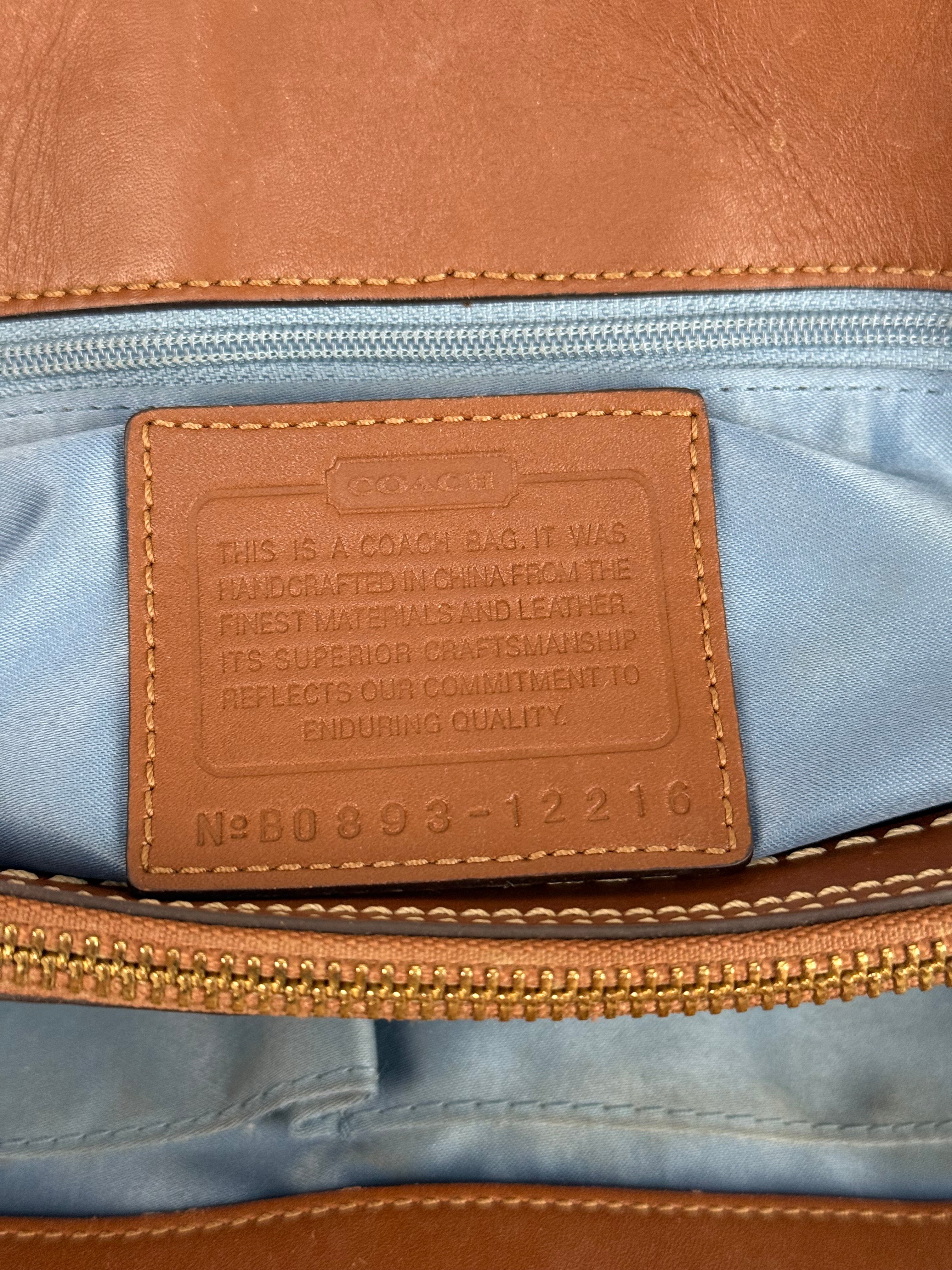 Vintage Coach Blue Denim Patchwork TurnLock HandBag Coach Y2K Leather Bag