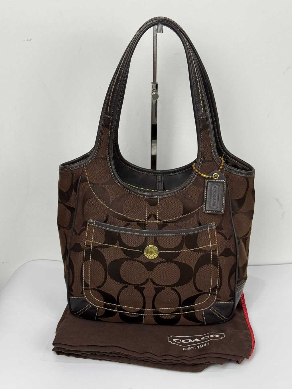 Vintage Coach Ergo Shoulder Bag Coach Dark Brown Signature Handbag 00s Y2K