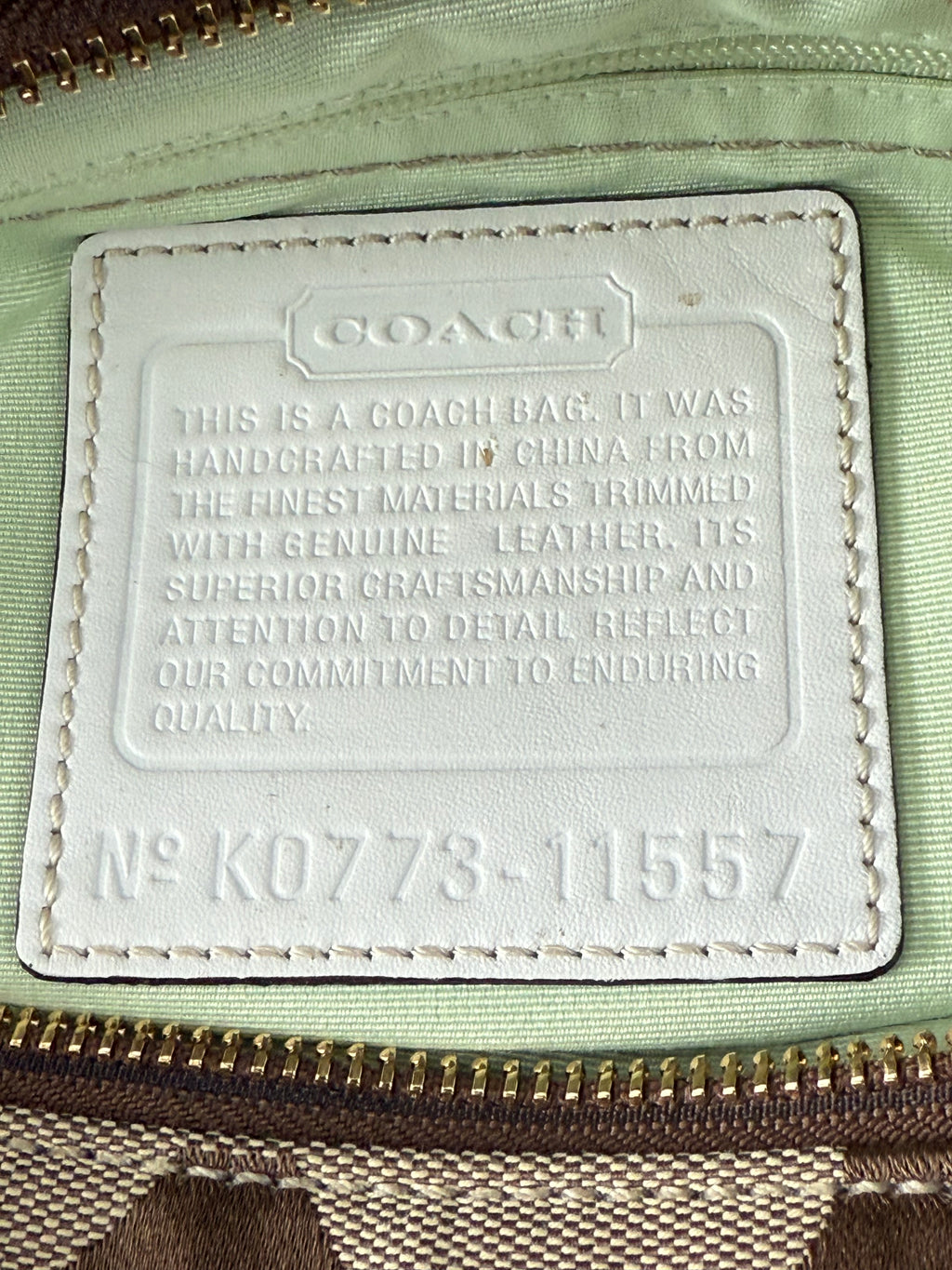 Vintage Coach Hampton Brown/White Tote Bag Coach Signature Y2K HandBag with Scarf