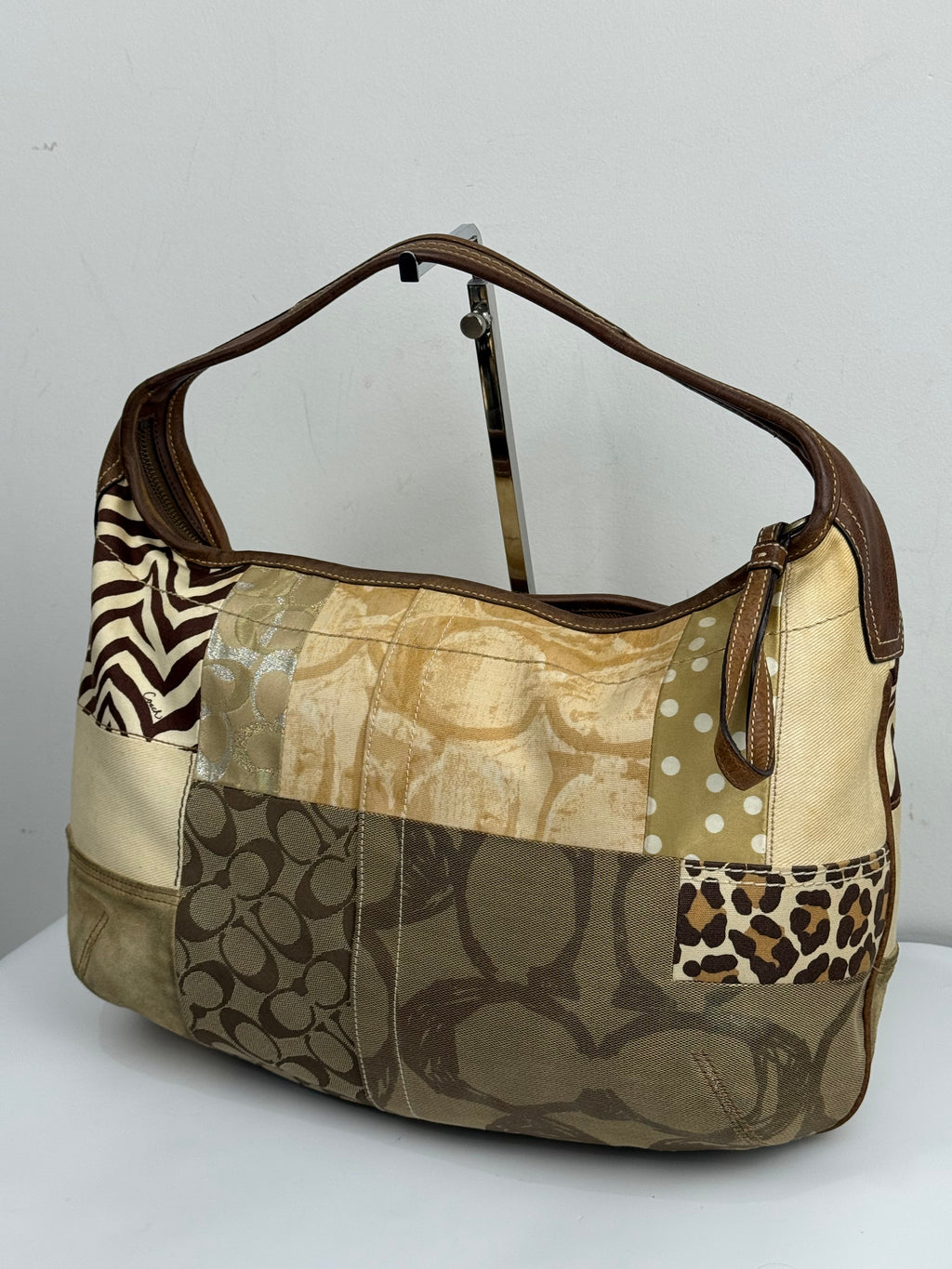 Vintage Coach Ergo Patchwork Tote Bag Bag Brown Signature Canvas Handbag 00s Y2K