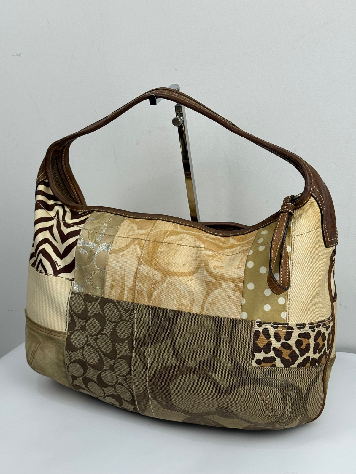Vintage Coach Ergo Patchwork Tote Bag Bag Brown Signature Canvas Handbag 00s Y2K