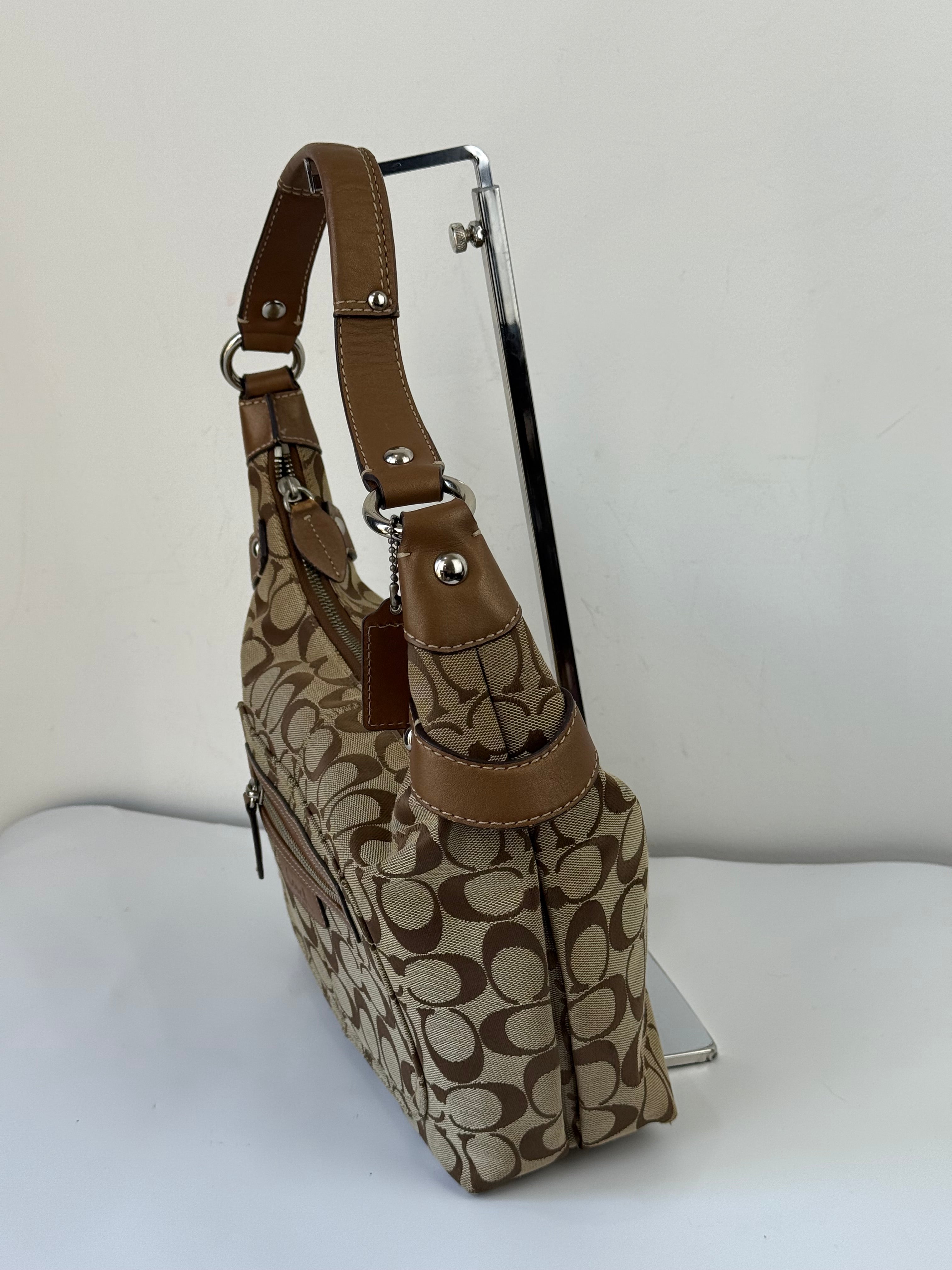 Vintage Coach Penelope Soho Hobo Bag Brown Signature Shoulder Bag 00s Y2K