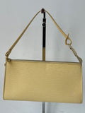 Vintage Louis Vuitton Pochette Bag Louis Vuitton Yellow Pouch Leather Handbag 00s Y2K