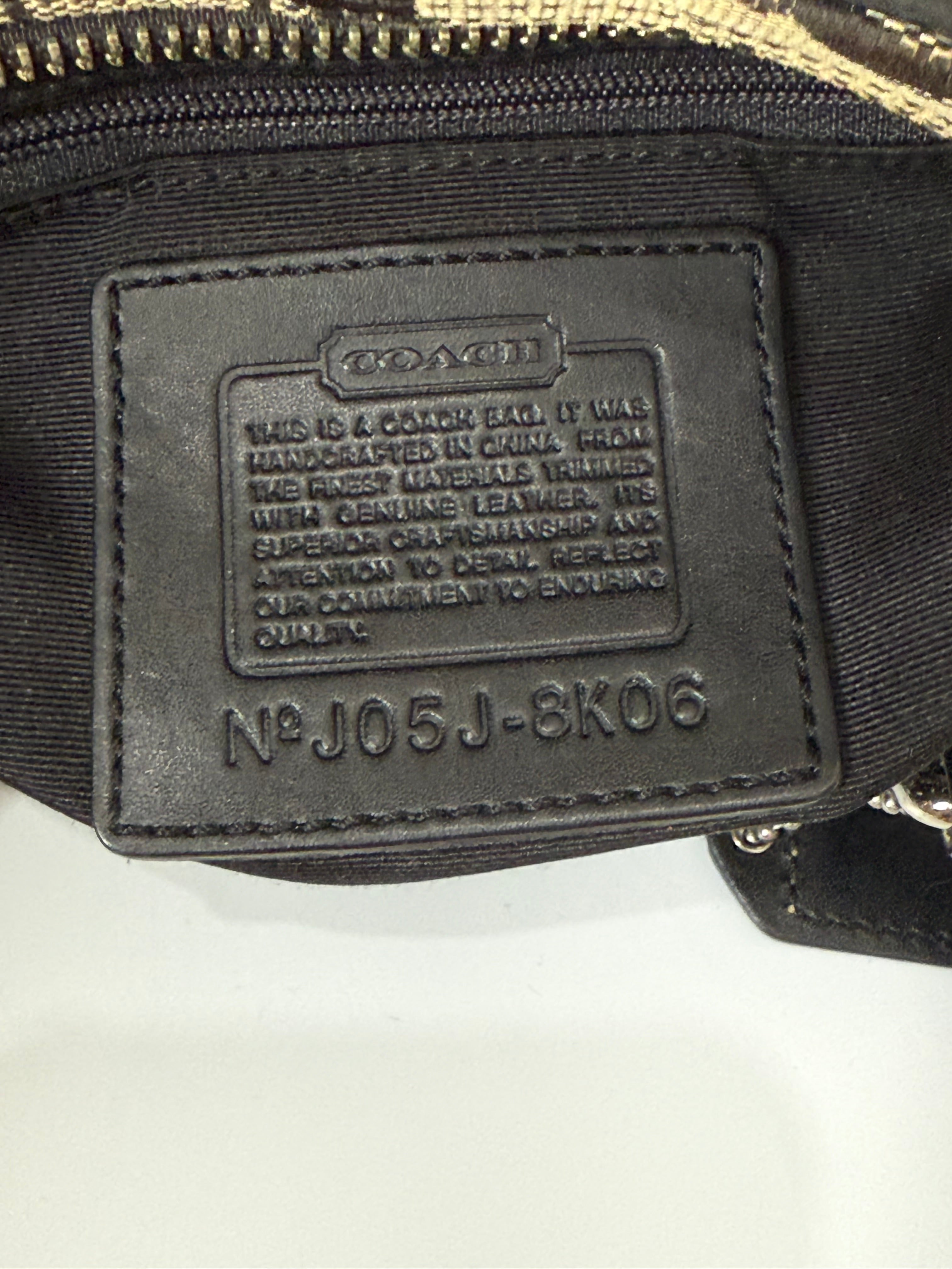 Vintage Coach Hampton Signature Tote Bag Coach Grey & Black Handbag 00s Y2K