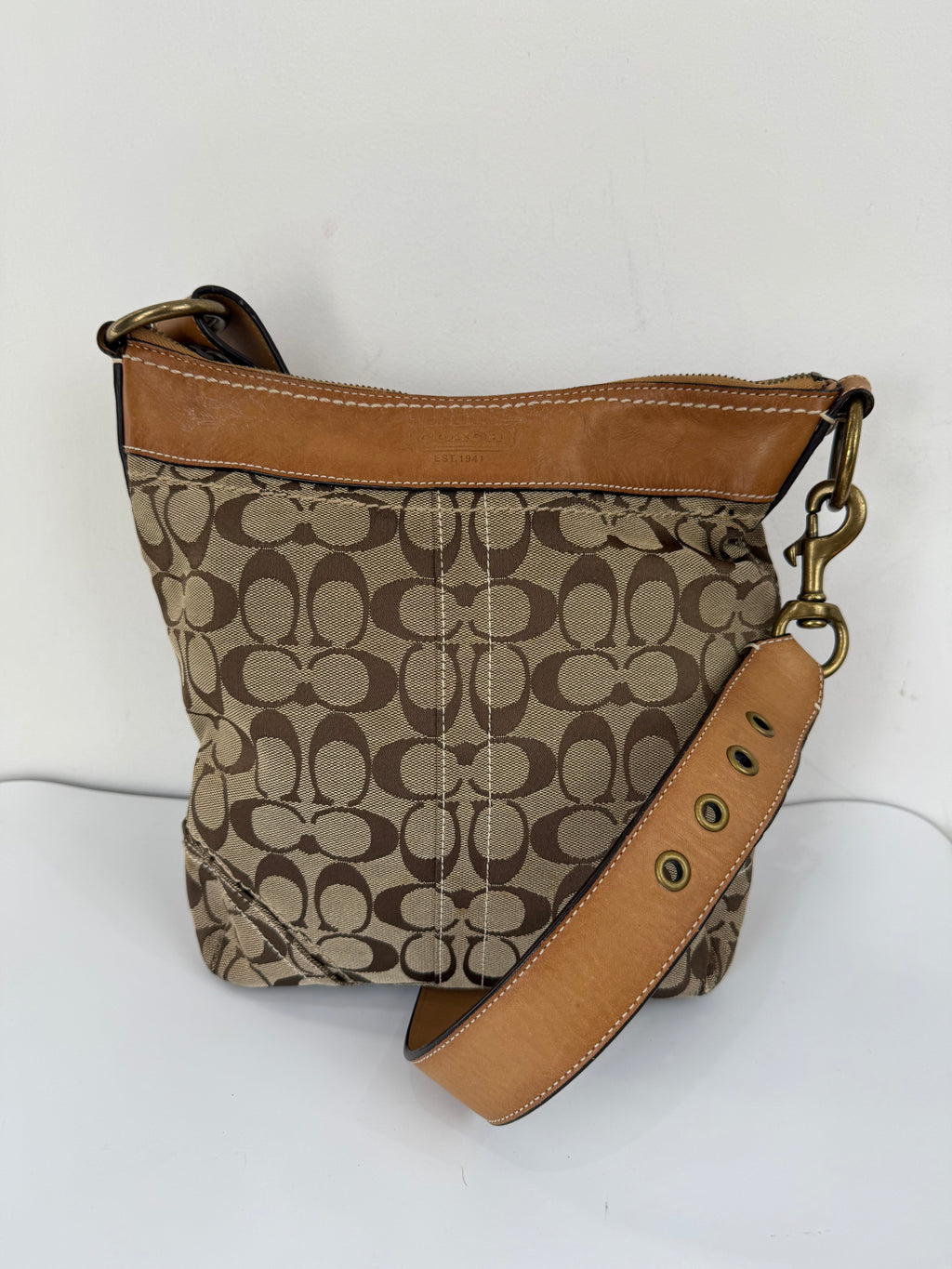 Vintage Coach Bleecker Brown/Tan Bucket Bag Coach Signature Y2K Shoulder Bag