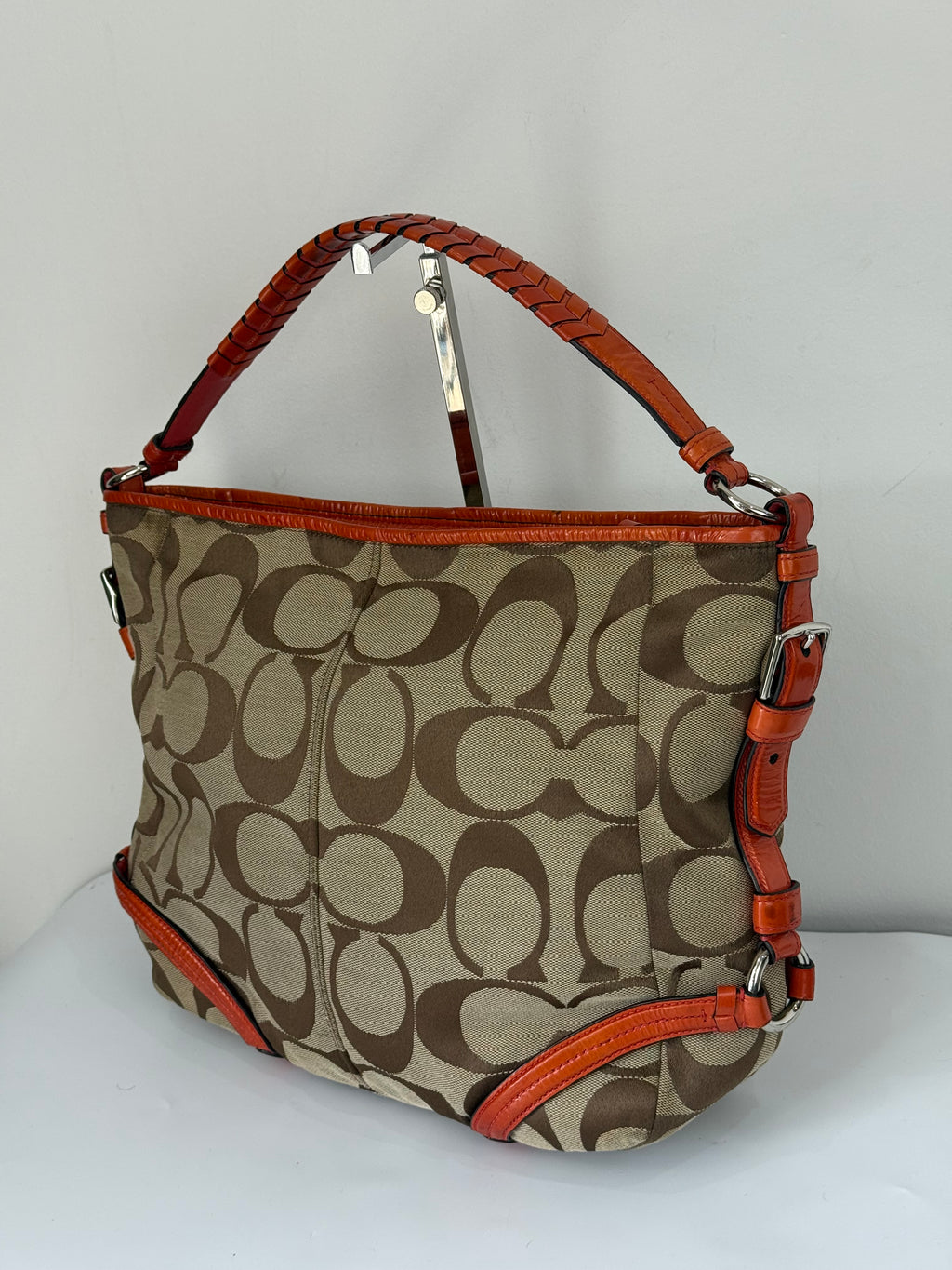 Vintage Coach Katarina Hobo Bag Brown & Orange Signature Shoulder Bag 00s Y2K