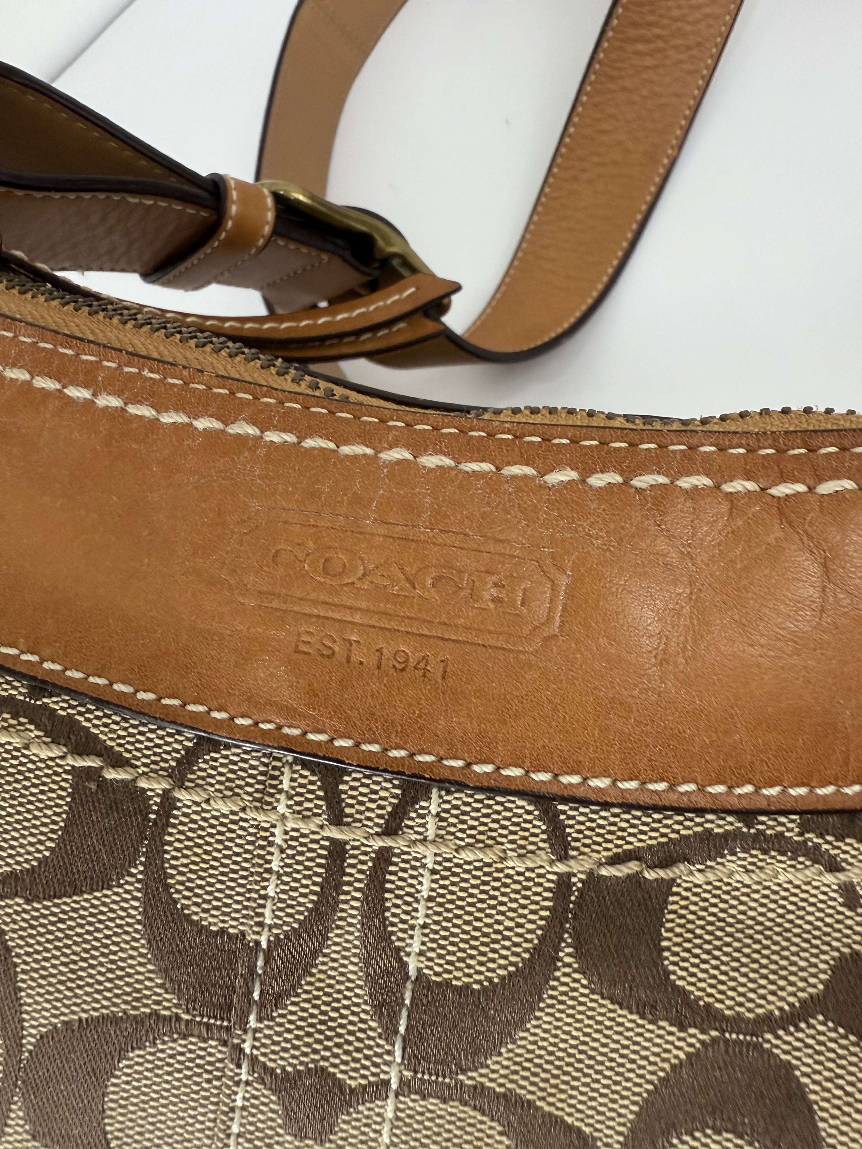 Vintage Coach Bleecker Brown/Tan Bucket Bag Coach Signature Y2K Shoulder Bag