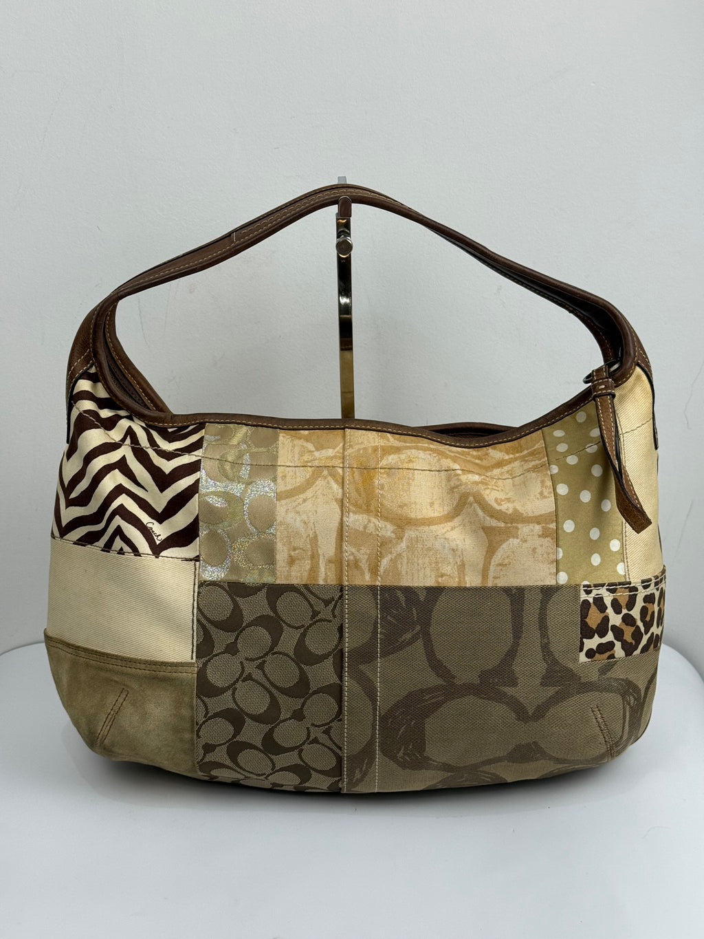 Vintage Coach Ergo Patchwork Tote Bag Bag Brown Signature Canvas Handbag 00s Y2K