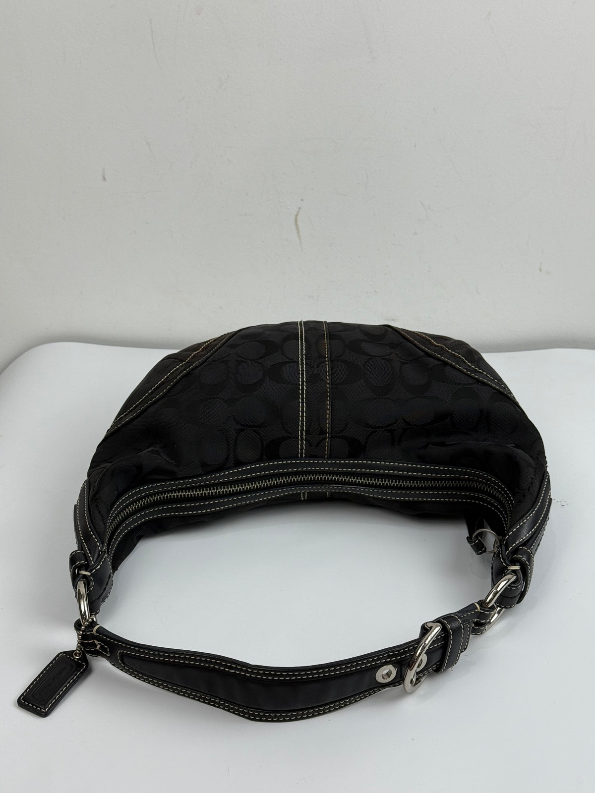 Vintage Coach Hobo Bag Coach Black Signature Shoulder Bag 00s Y2K