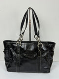 Vintage Coach East West Gallery Tote Bag Coach Black Patent Leather HandBag 00s Y2K