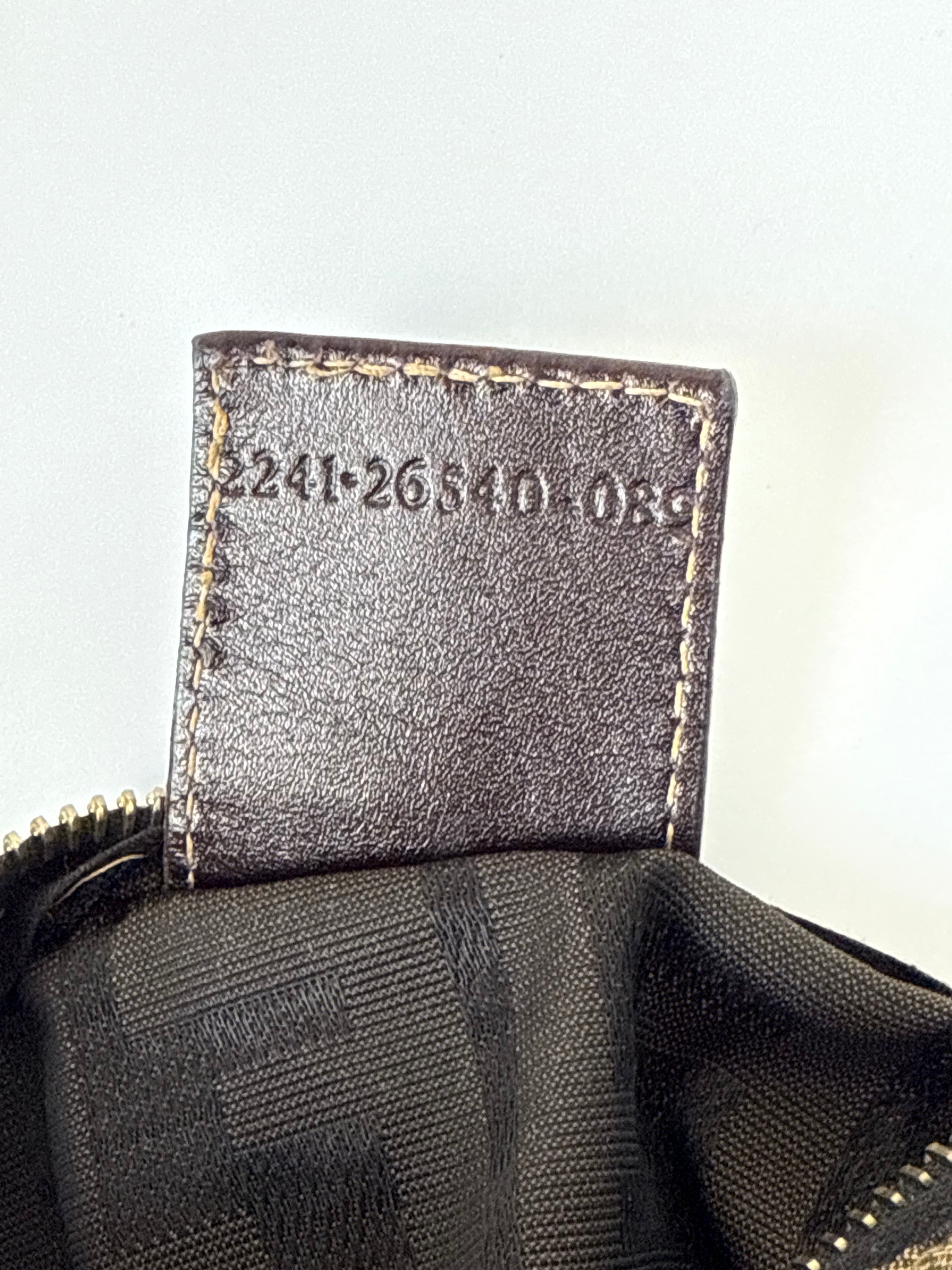 Vintage Fendi Zucca Mini Baguette Bag Brown and Black Canvas Fendi Handbag 00s Y2K