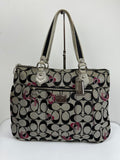 Vintage Coach Poppy Shoulder Bag Grey/Black Signature Tote Bag 00s Y2K