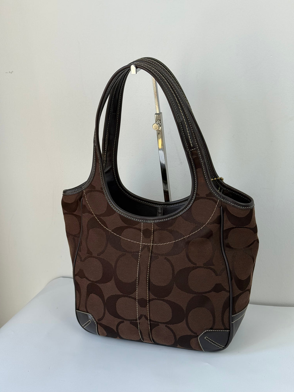 Vintage Coach Brown Ergo Shoulder Bag Coach Signature Handbag 00s Y2K