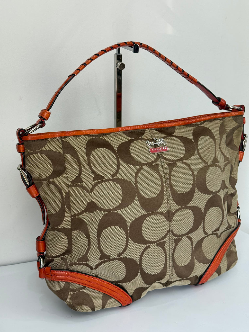 Vintage Coach Katarina Hobo Bag Brown & Orange Signature Shoulder Bag 00s Y2K
