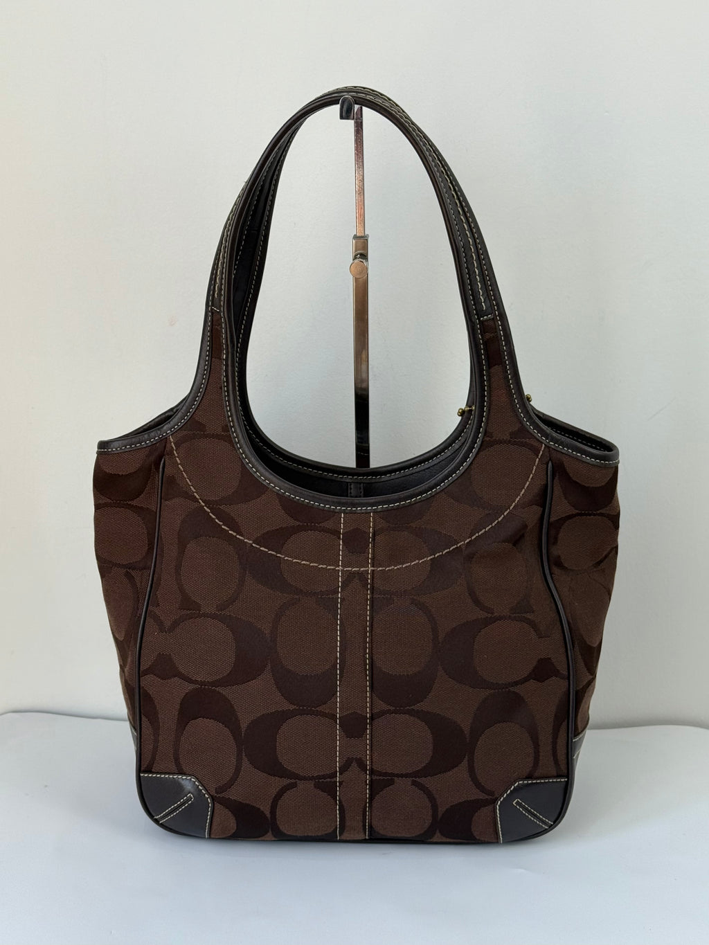 Vintage Coach Brown Ergo Shoulder Bag Coach Signature Handbag 00s Y2K