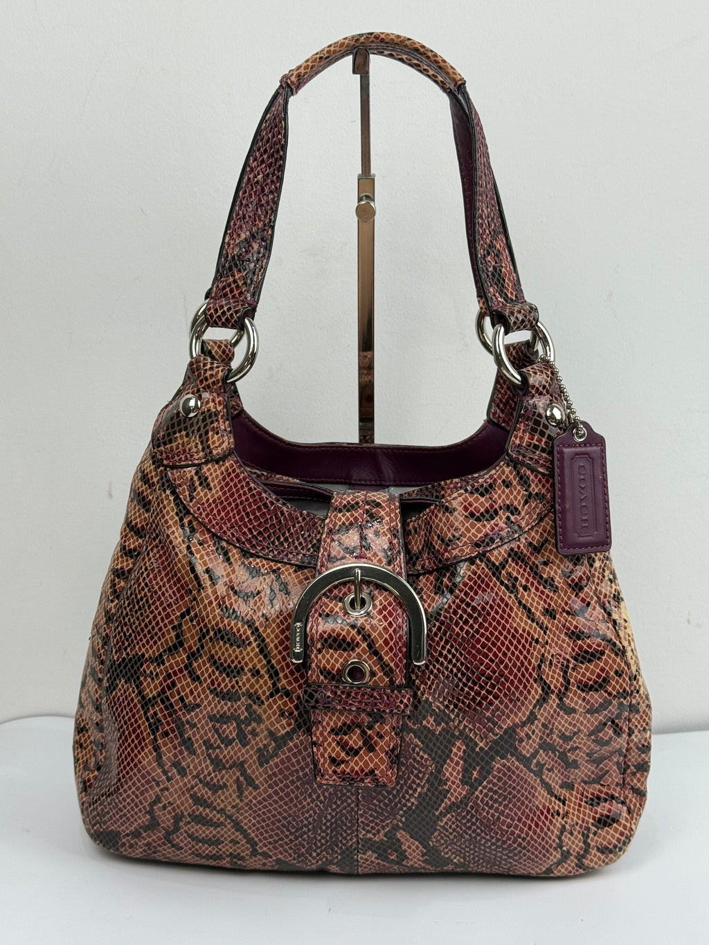Vintage Coach Soho Lynn Python Inspired Leather Bag Hobo Bag 00s Y2K