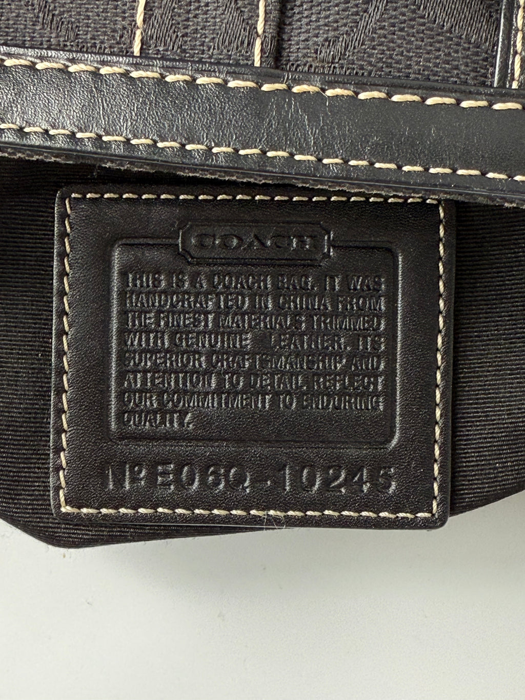 Vintage Coach Hampton Signature Tote Bag Black Coach Canvas HandBag 00s Y2K