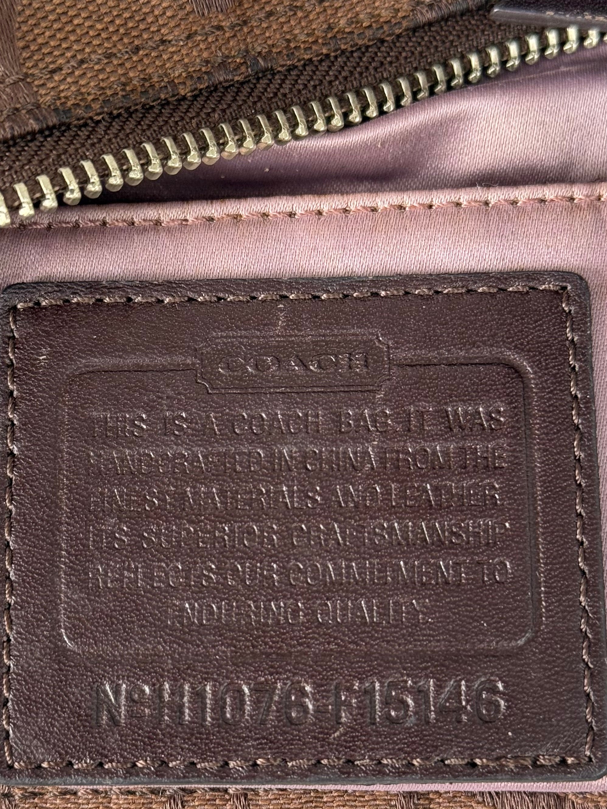Vintage Coach Gallery East West Tote Bag Coach Dark Brown Signature Y2K Handbag