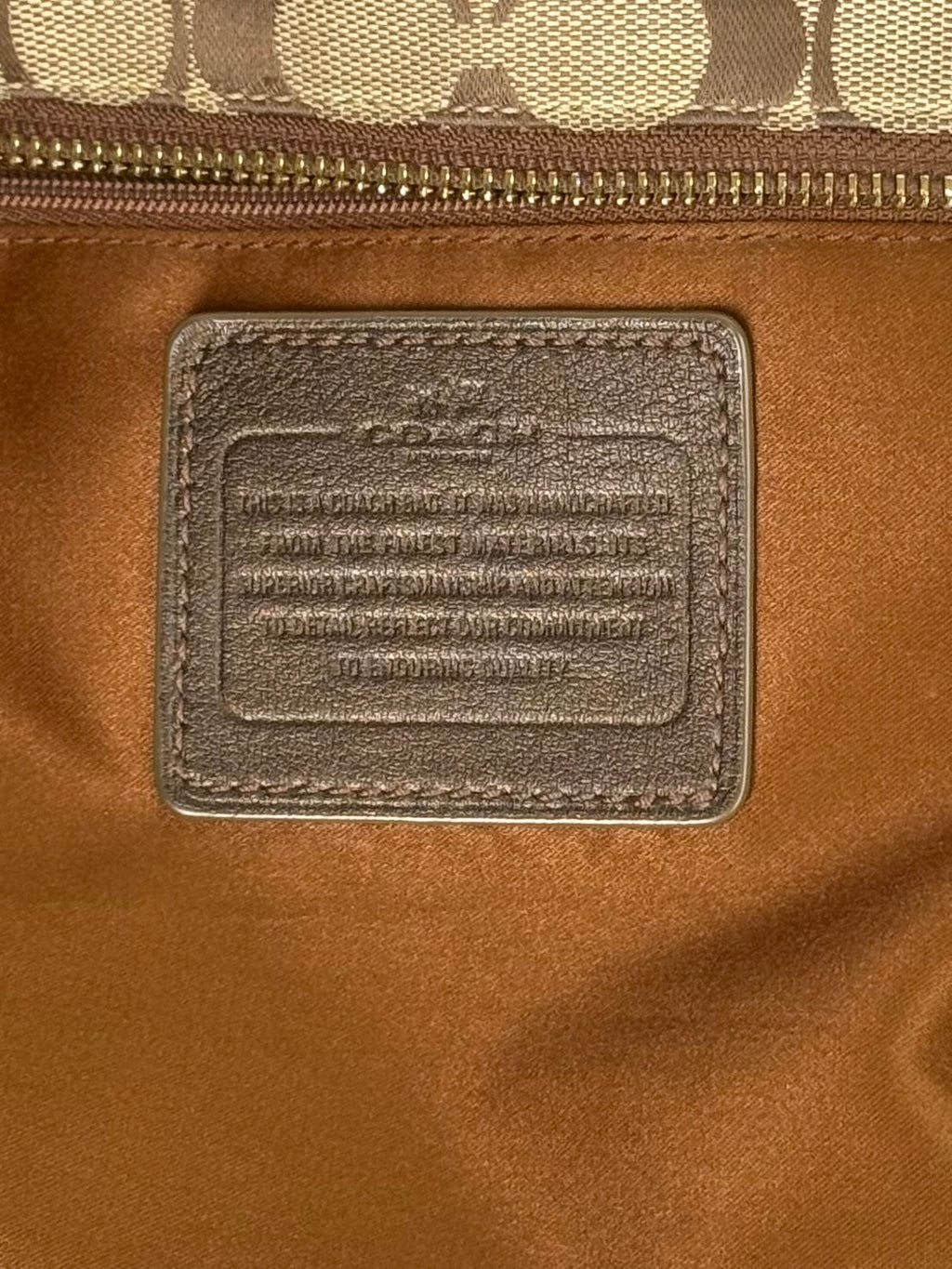 Vintage Coach Signature Taylor Tote Bag Camel Brown Coach Canvas Shoulder Bag Y2K