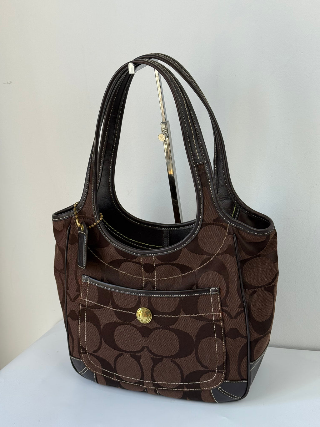 Vintage Coach Brown Ergo Shoulder Bag Coach Signature Handbag 00s Y2K