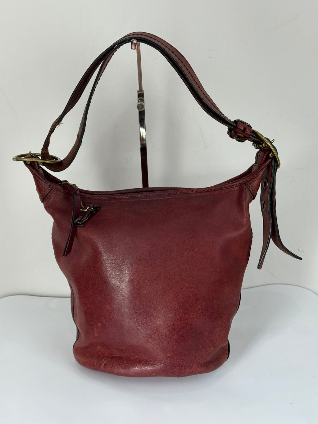 Vintage Coach Bleecker Burgundy Bucket Bag Coach Leather Y2K Shoulder Bag