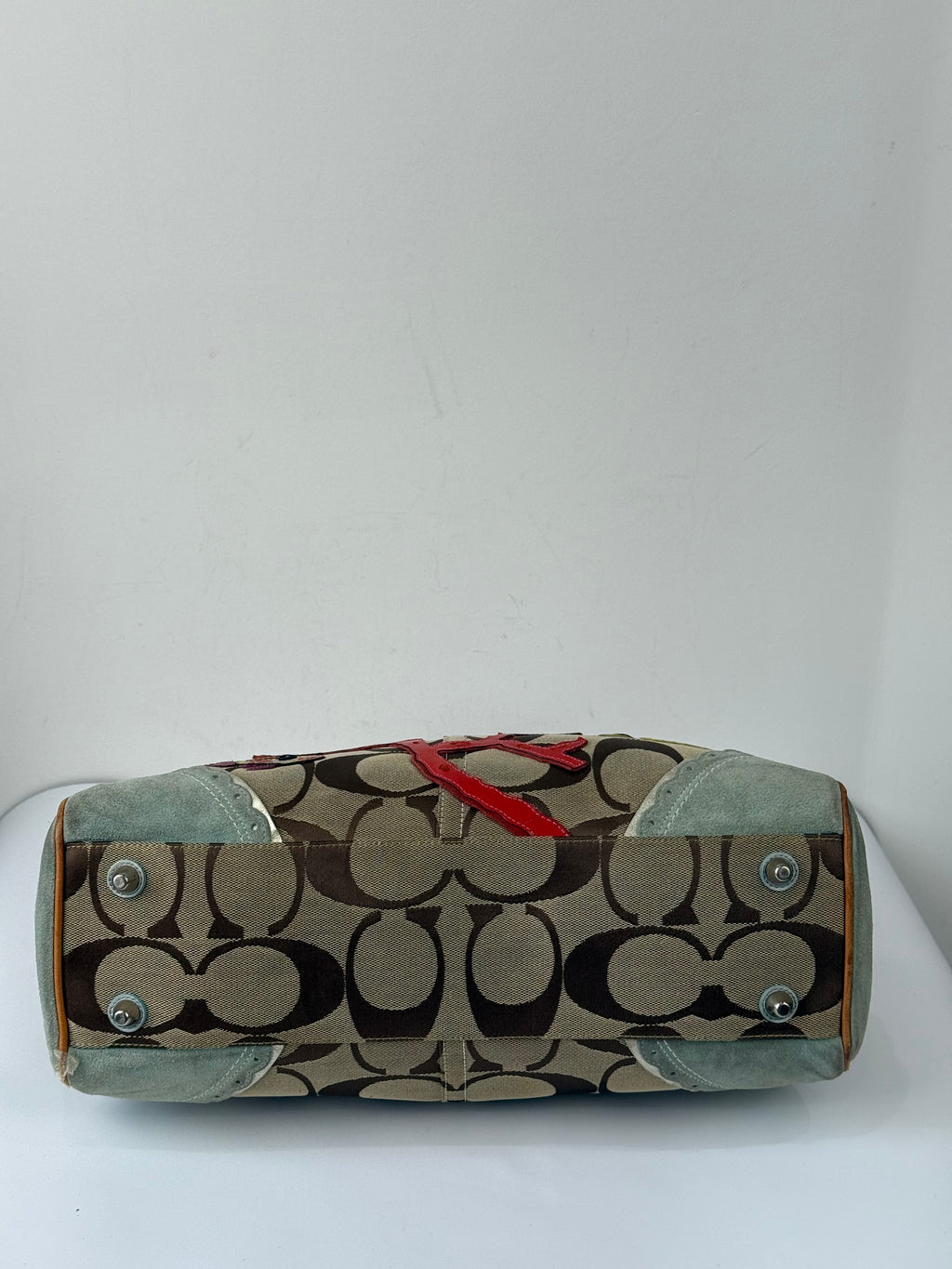 Super Rare Vintage Coach Signature Fish & Coral Appliqué Bag Coach Hampton Leather Satchel Handbag 00s Y2K