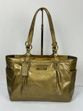 Vintage Coach East West Gallery Tote Bag Coach Gold Patent Leather HandBag 00s Y2K