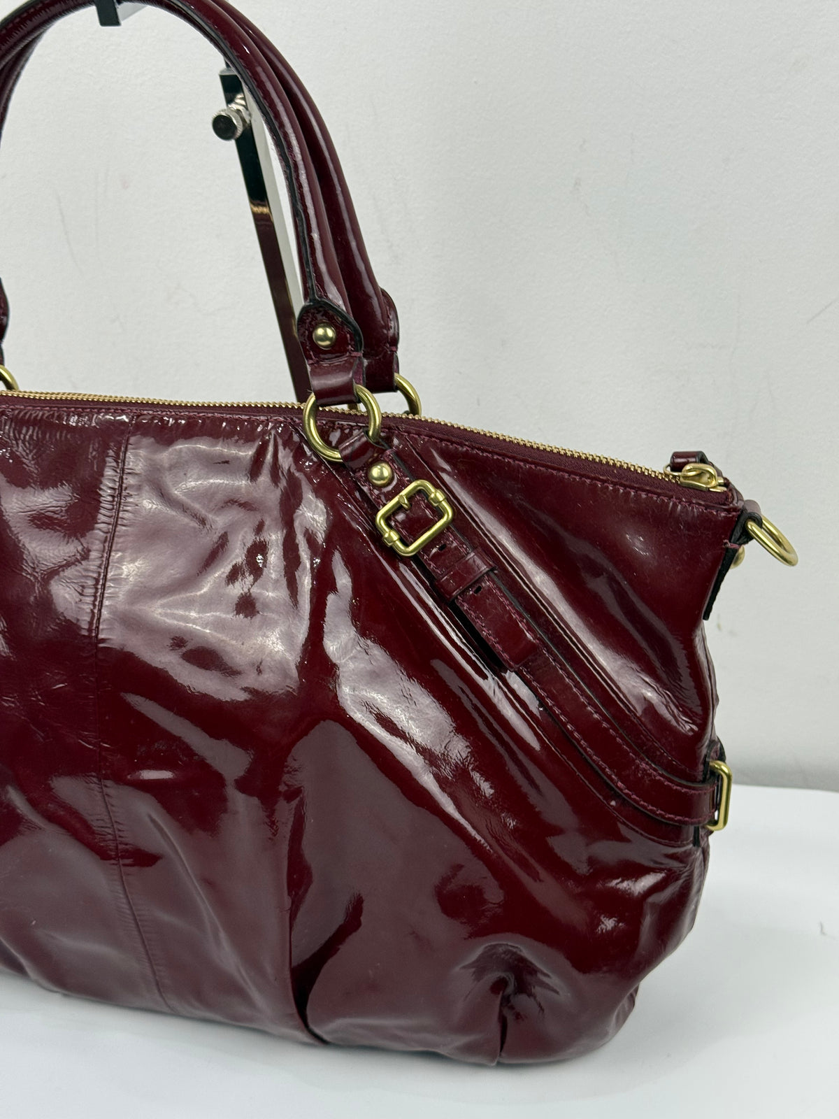 Vintage Coach Madison Red Patent Leather Bag Coach Leather Handbag 00s Y2K