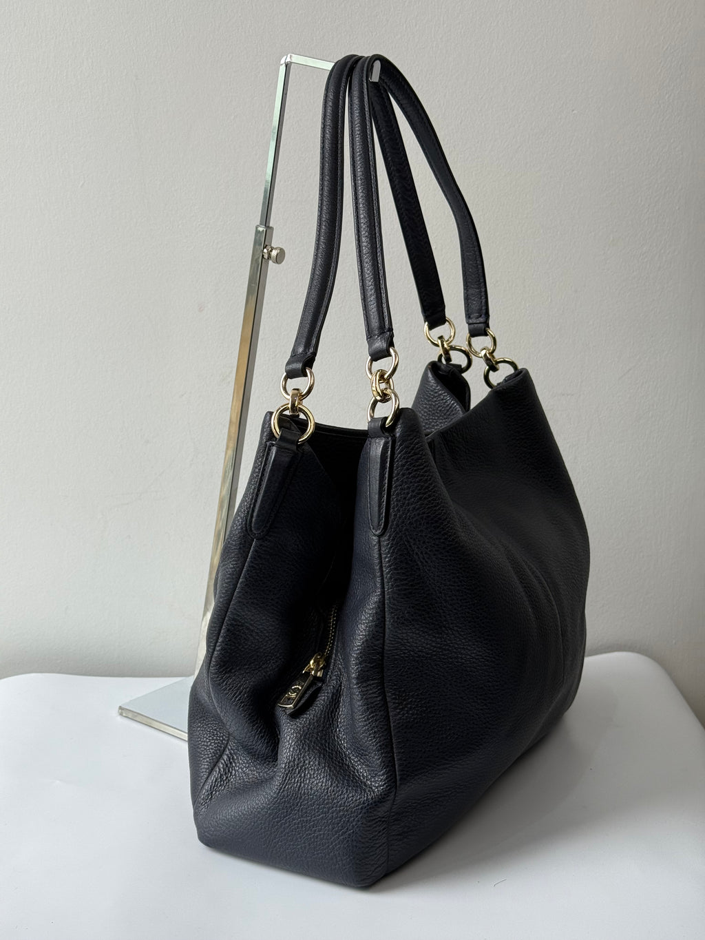 Vintage Coach Shoulder Bag 00s Y2K Coach Madison Phoebe Black Pebbled Leather Bag
