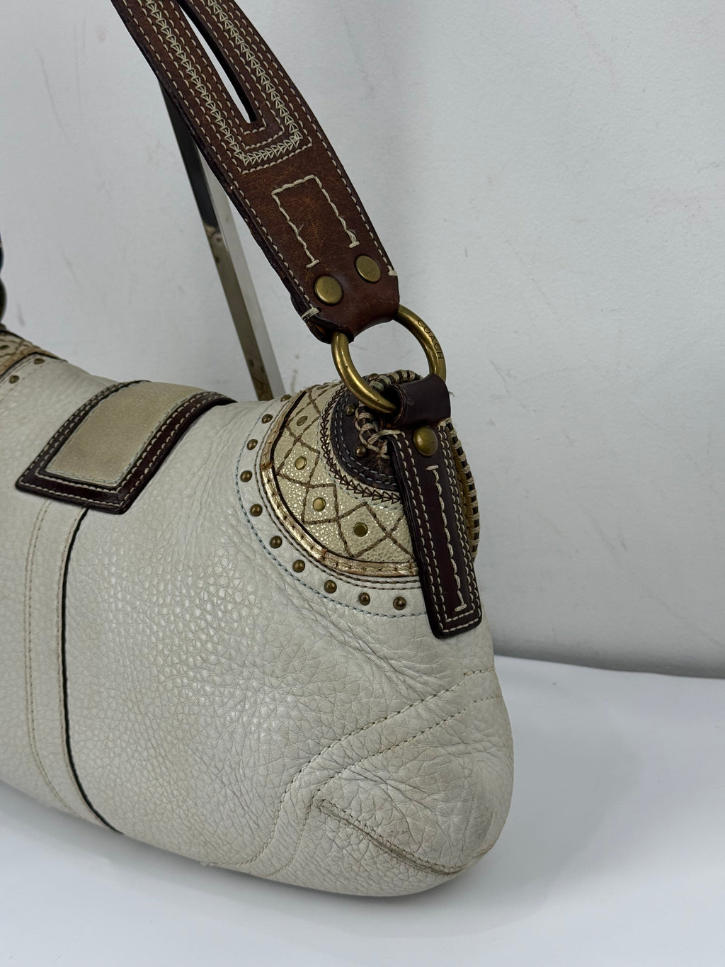 Vintage Coach Soho Studded Leather Flap Bag Coach Shoulder Bag 00s Y2K