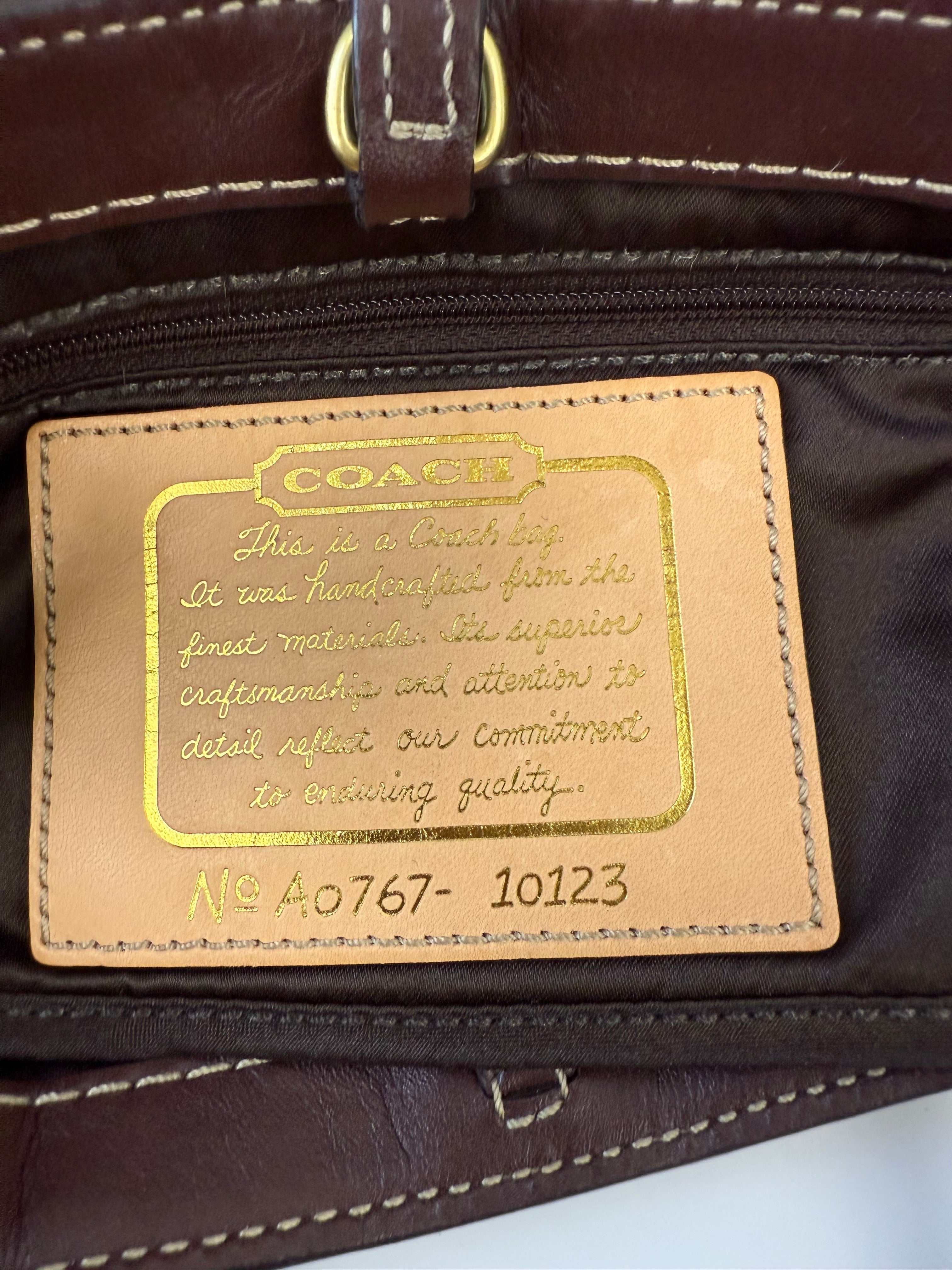 Vintage Coach Mini Tote Bag Brown Signature Canvas Handbag 00s Y2K