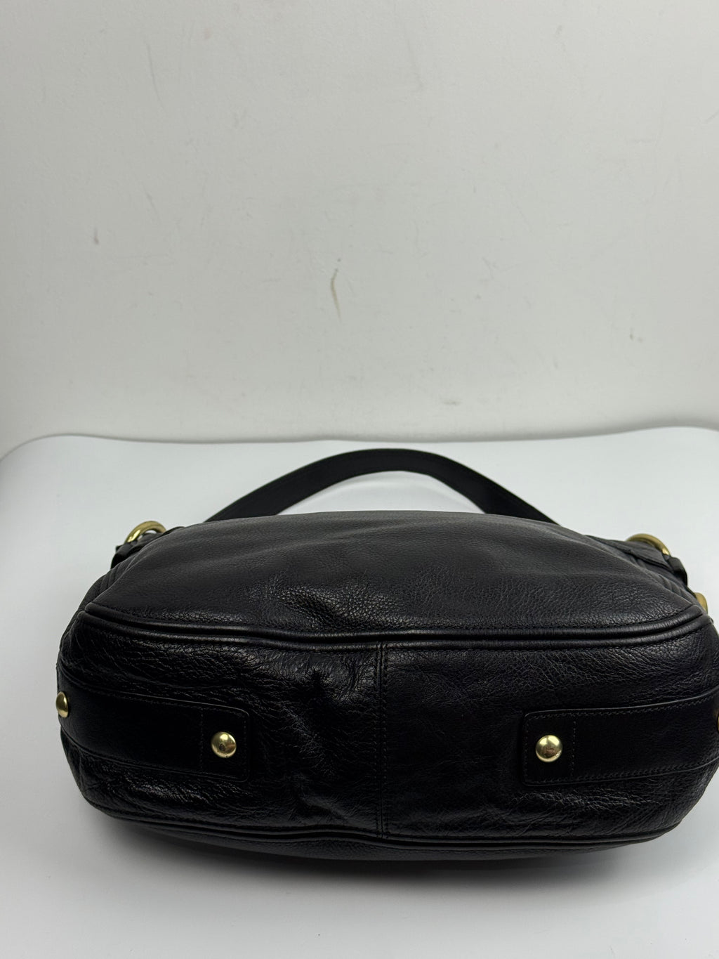 Vintage Coach Zoe Shoulder Hobo Bag Black Leather with Studded Bag 00s Y2K