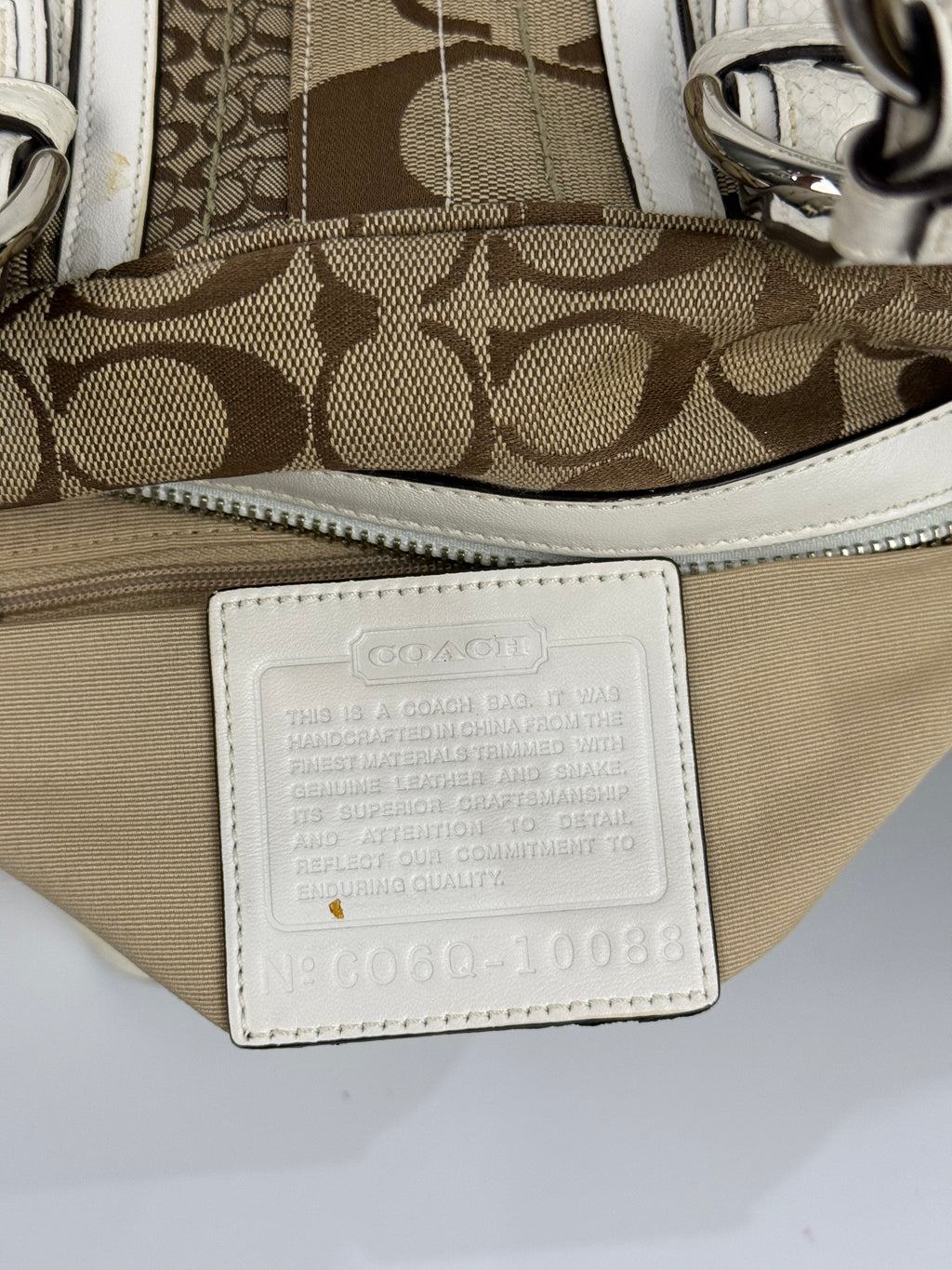 Vintage Coach Brown Patchwork Boston Satchel Soho Mia Signature Shoulder Bag 00s Y2K