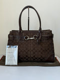 Vintage Coach Hampton Tote Bag Brown Coach Signature Monogram HandBag 00s Y2K Bag