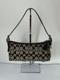 Vintage Coach Baguette East West Bag Grey Black Signature Canvas Shoulder Bag Y2K