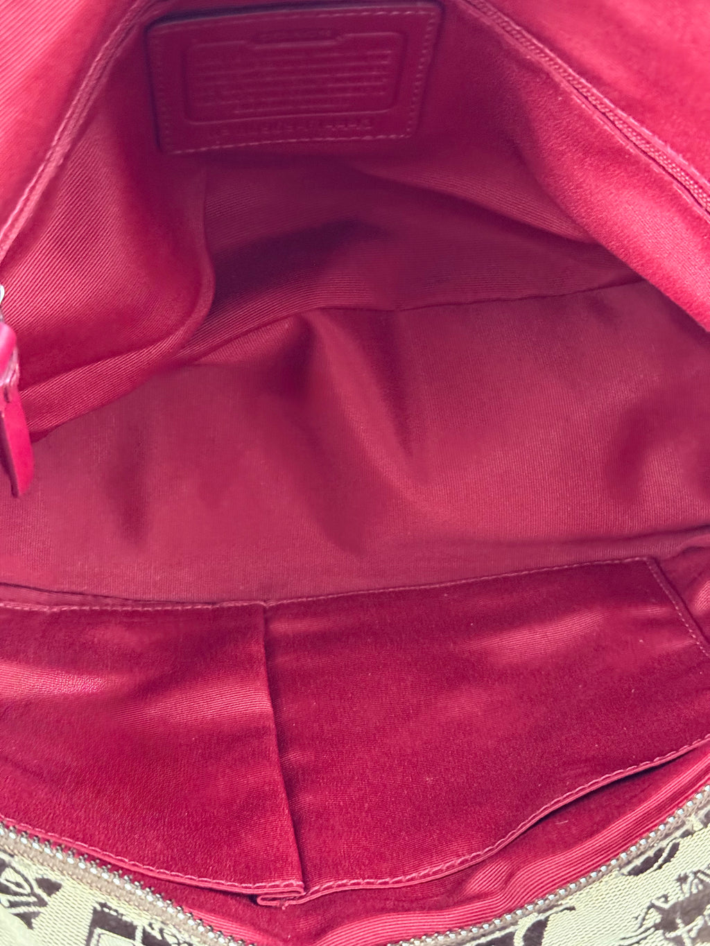 Vintage Coach Horse & Carriage Tote Bag Coach Red Patent Leather Trim Shoulder Bag 00s Y2K