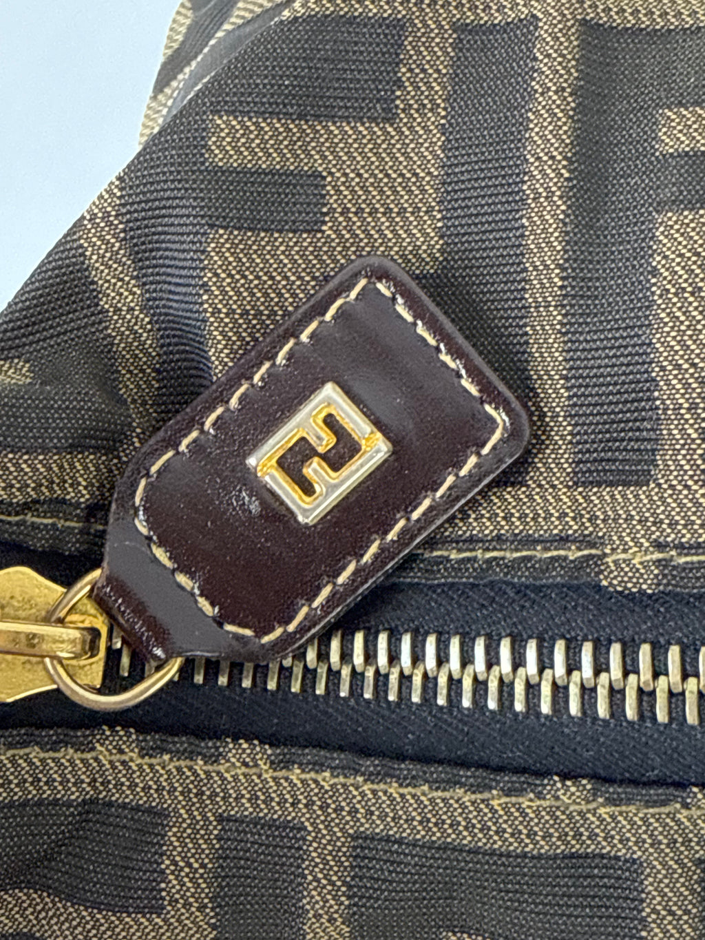 Vintage Fendi Zucca Mini Baguette Bag Brown and Black Canvas Fendi Handbag 00s Y2K