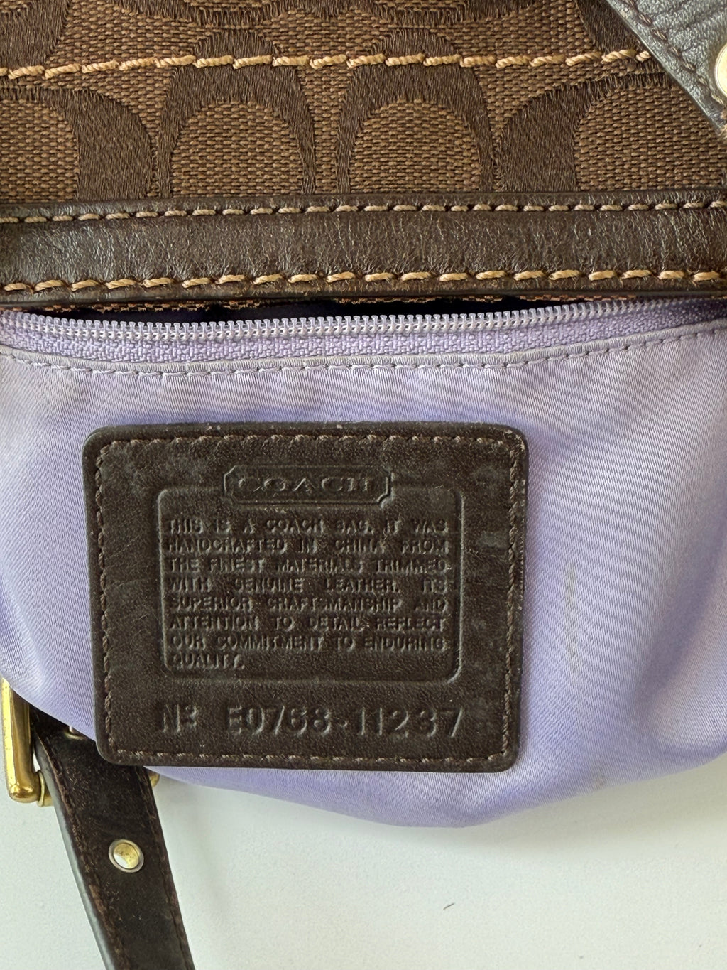 Vintage Coach Gallery Tote Bag Brown Signature Shoulder Bag 00s Y2K
