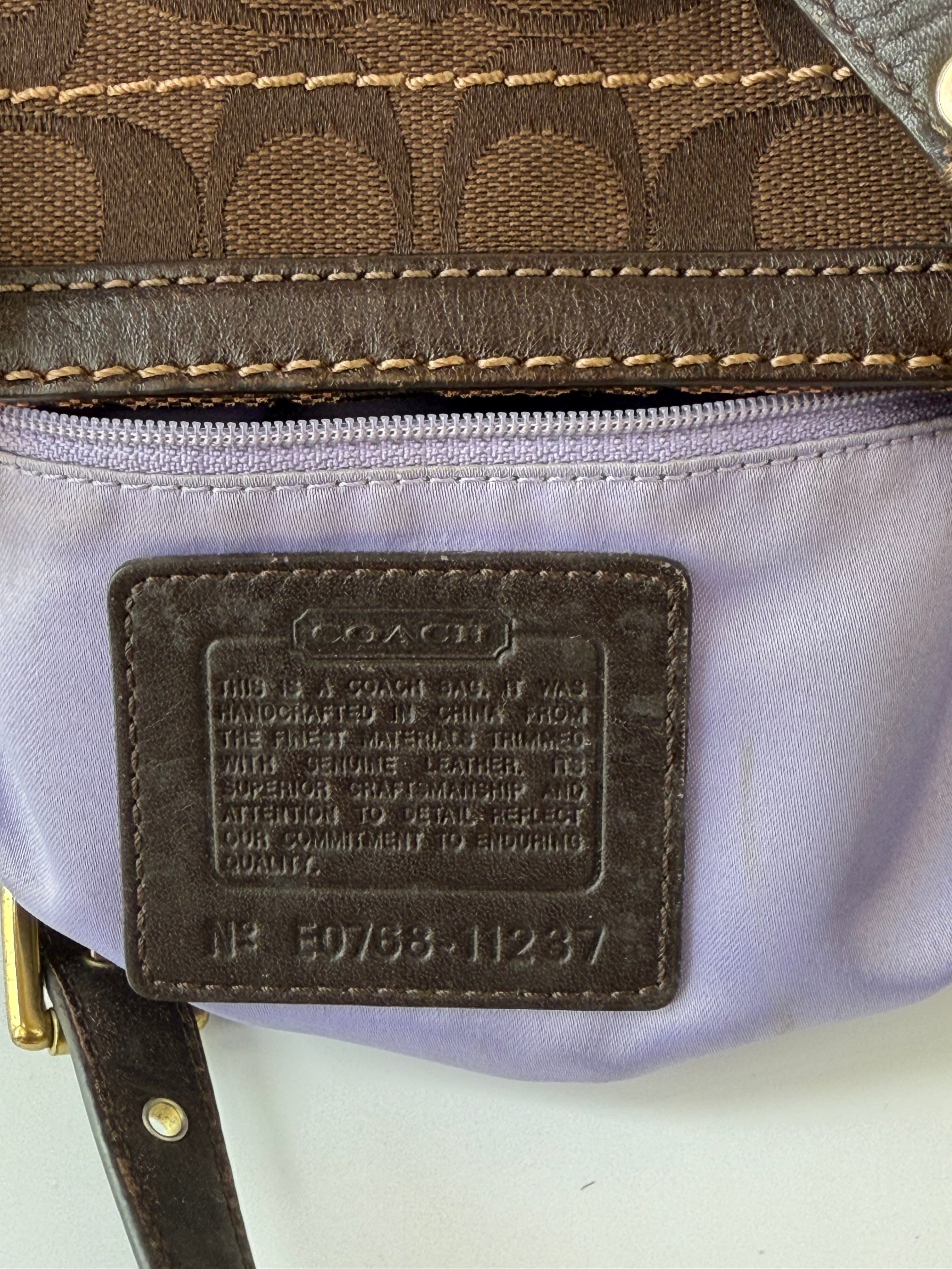 Vintage Coach Gallery Tote Bag Brown Signature Shoulder Bag 00s Y2K