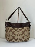 Vintage Coach Zoe Signature Bag Brown Khaki/Mahogany Canvas Shoulder Bag 00s Y2K