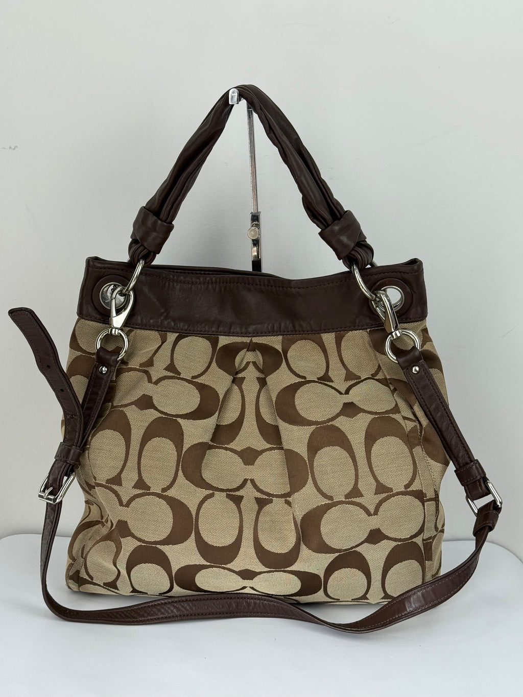 Vintage Coach 2-Way Shoulder Bag Coach Brown/Beige Signature Y2K HandBag