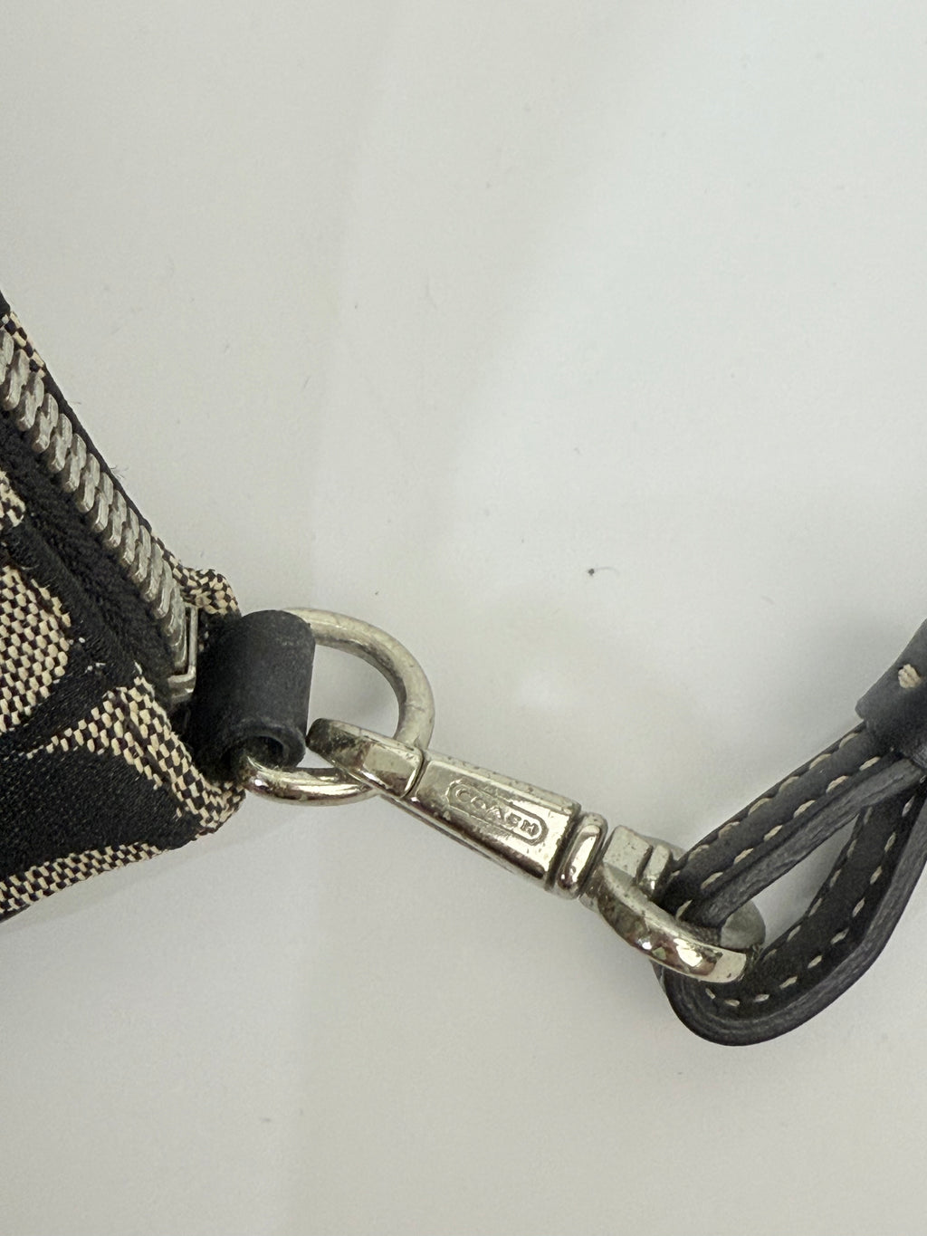 Vintage Coach Signature Demi Bag Coach Grey Black Canvas Small Handbag 00s Y2K