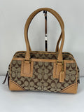 Vintage Coach Mini Boston Bag Coach Signature Brown/Beige Y2K HandBag