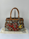 Super Rare Vintage Coach Signature Fish & Coral Appliqué Bag Coach Hampton Leather Satchel Handbag 00s Y2K