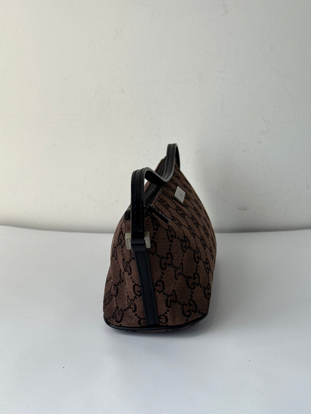 Vintage Gucci Baguette Bag Brown and Black Gucci Pouch Canvas Handbag 00s Y2K