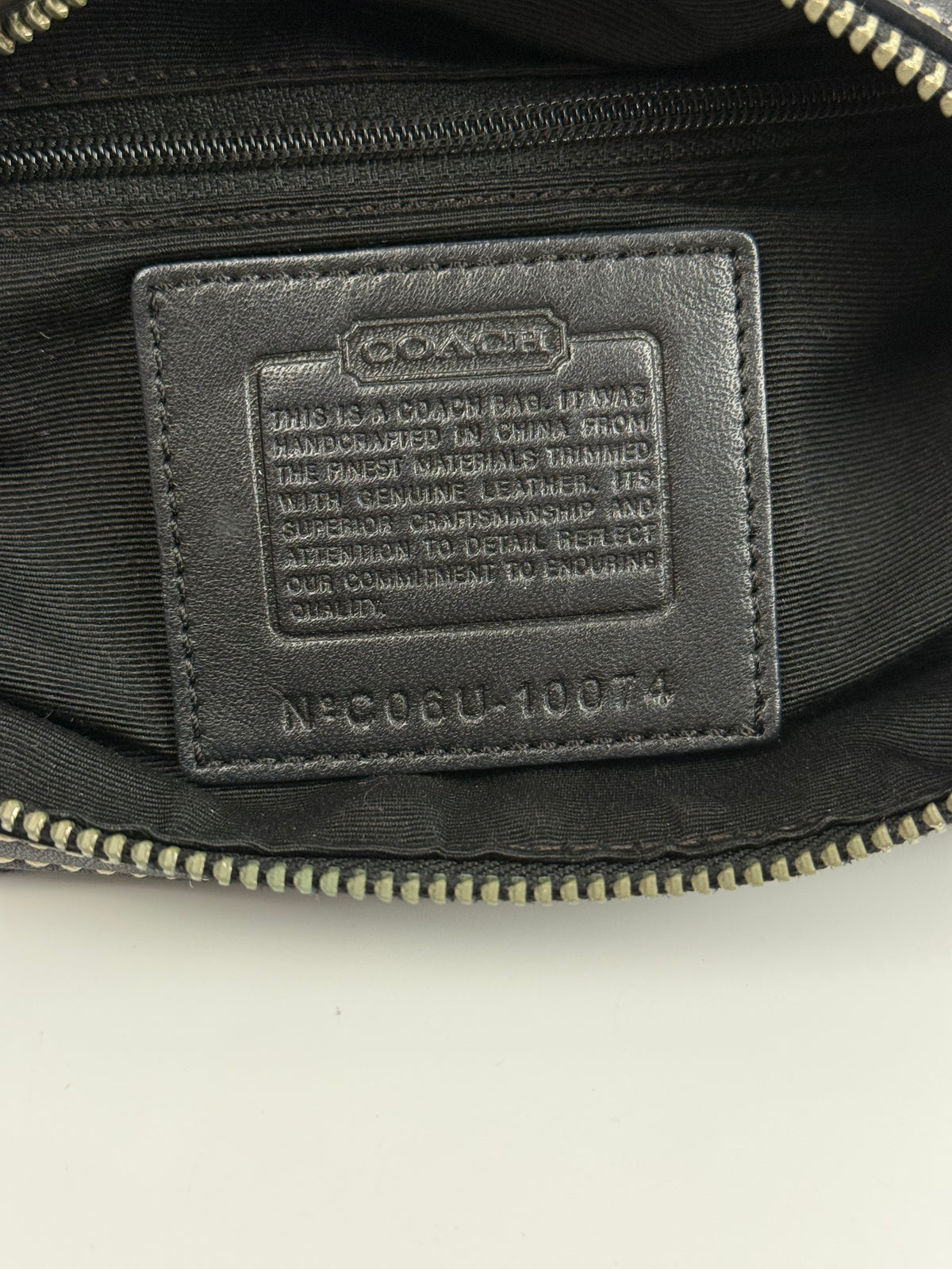 Vintage Coach Hobo Bag Coach Black Signature Shoulder Bag 00s Y2K