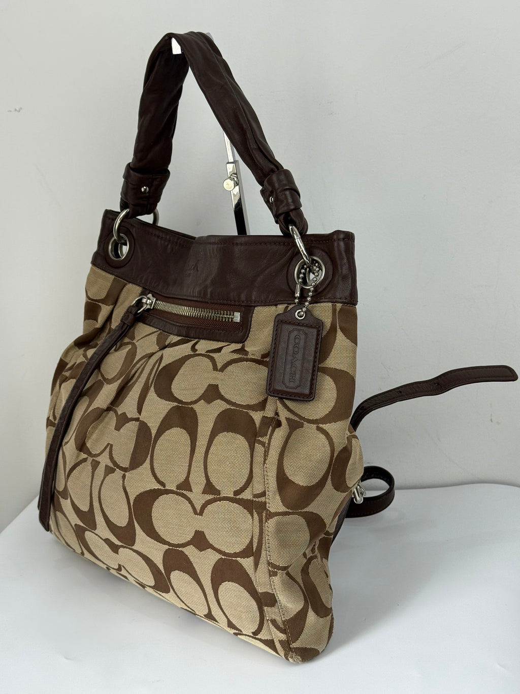 Vintage Coach 2-Way Shoulder Bag Coach Brown/Beige Signature Y2K HandBag
