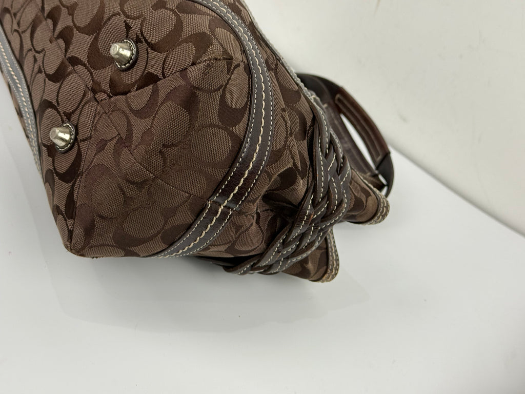 Vintage Coach Dark Brown Soho Satchel Bag Coach Signature Handbag 00s Y2K